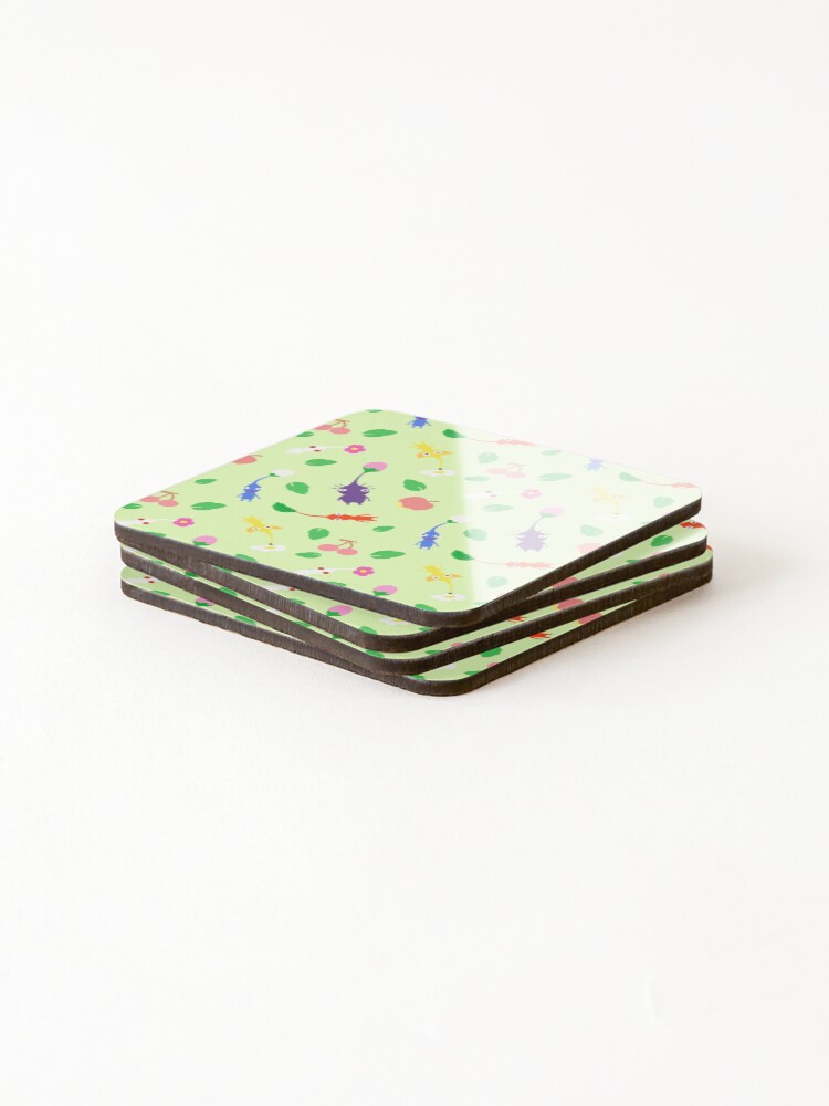 Thumbnail 4 of 5, Coasters (Set of 4), cute pikmin pattern designed and sold by Mkawaii.