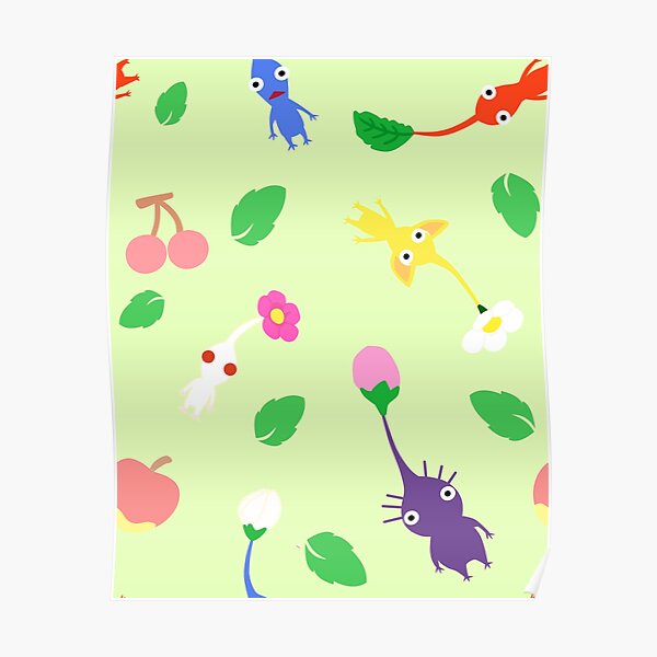 cute pikmin pattern Poster