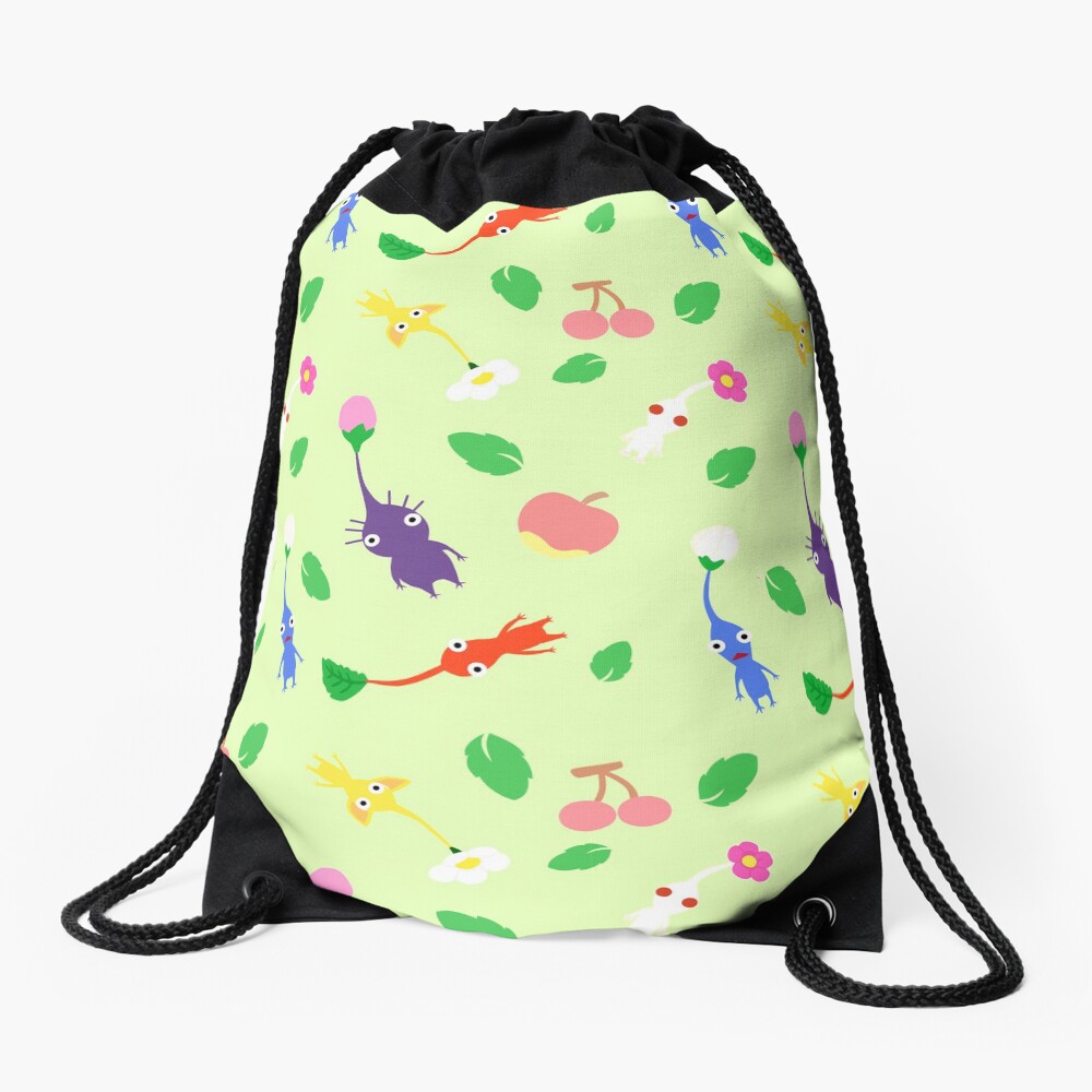 cute pikmin pattern Drawstring Bag