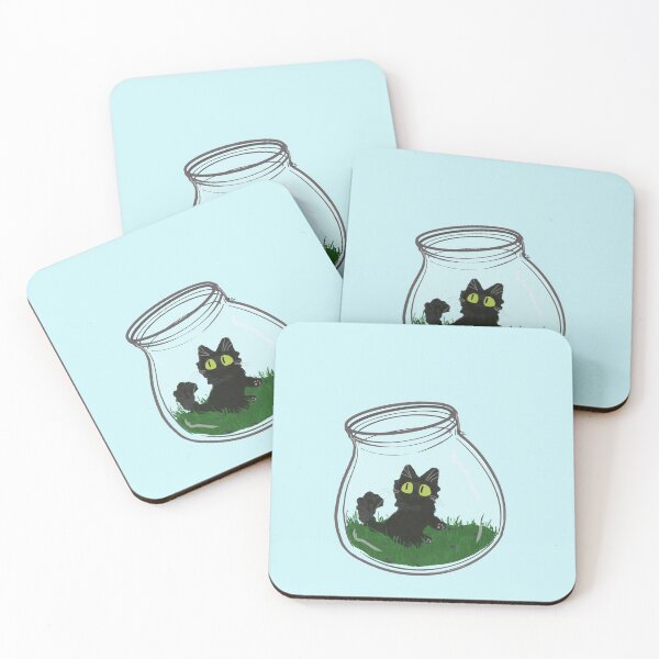 Item preview, Cat in glass bottle designed and sold by Salem Scribbles.