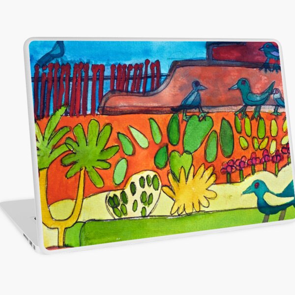Mexican Garden Courtyard Zionart Zion Levy Stewart Artist Laptop Skin