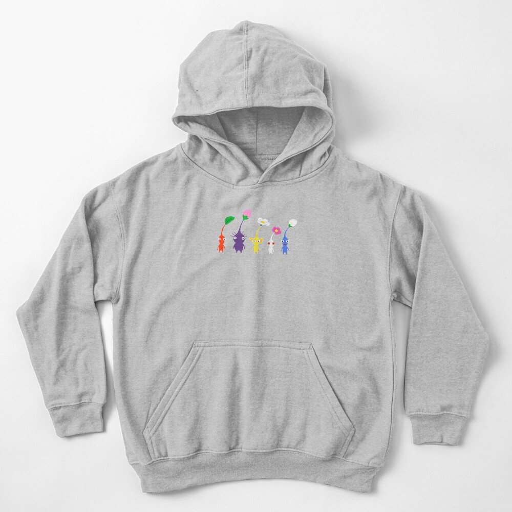 cute pikmin pattern blue Kids Pullover Hoodie