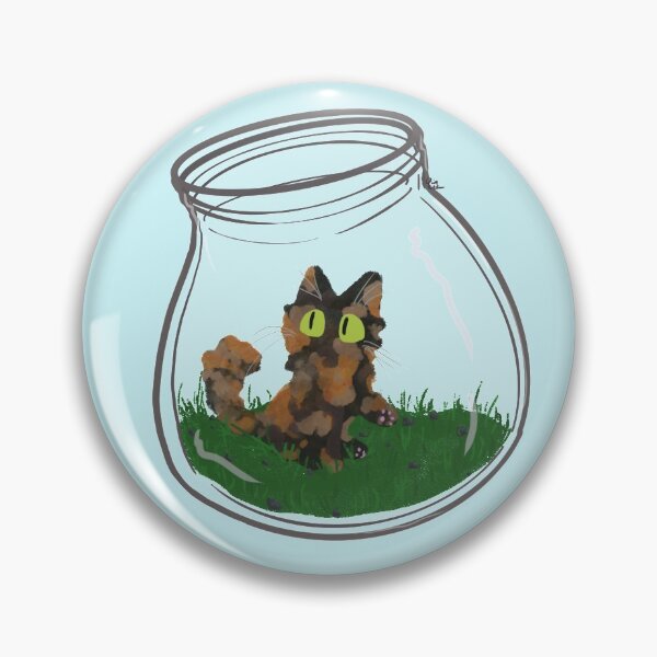Item preview, Tortoiseshell Cat in glass bottle designed and sold by Salem Scribbles.