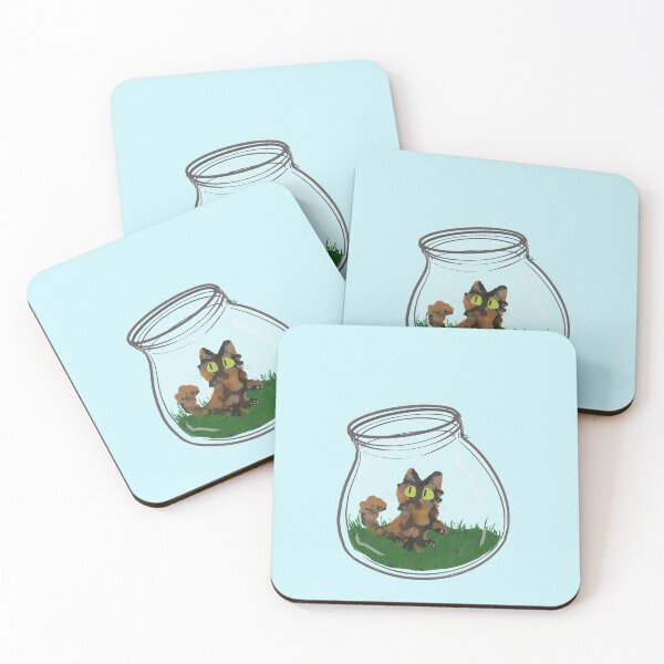 Item preview, Tortoiseshell Cat in glass bottle designed and sold by Salem Scribbles.