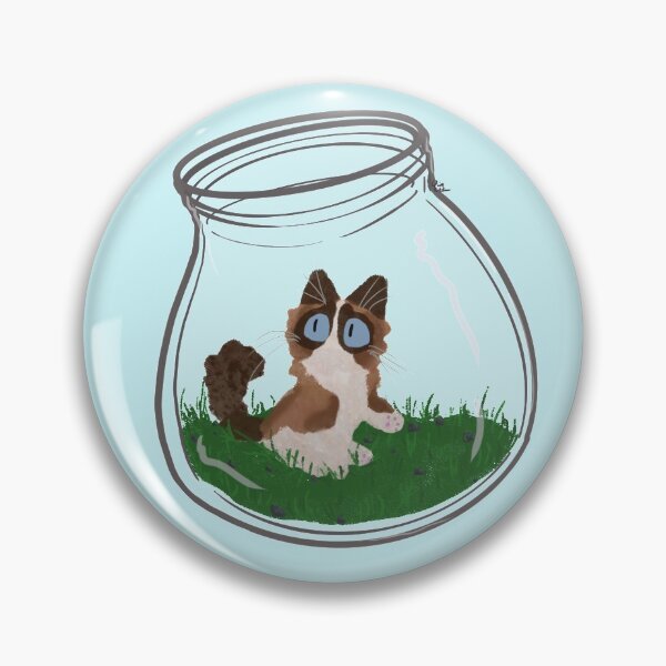 Item preview, Snowshoe Cat in glass bottle designed and sold by Salem Scribbles.