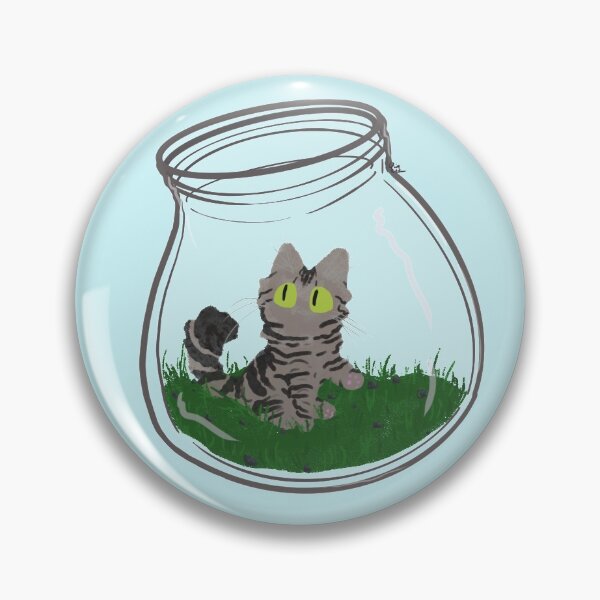 Item preview, American shorthair Cat in glass bottle designed and sold by Salem Scribbles.