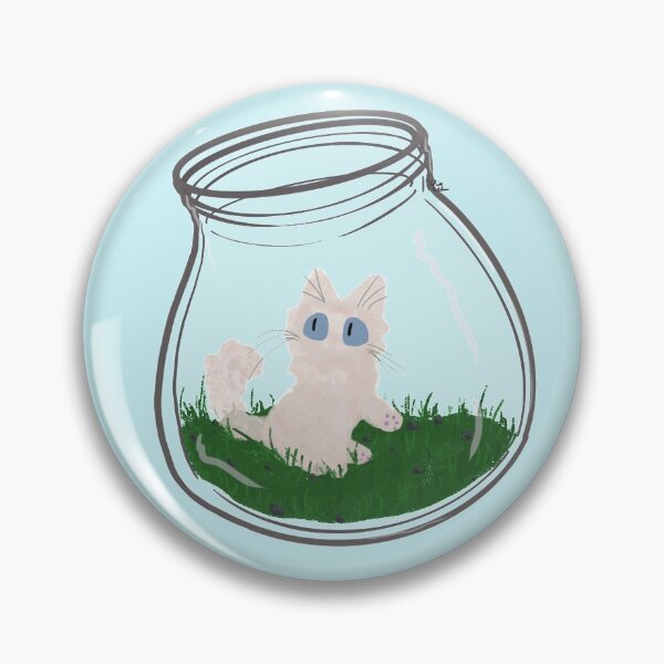 Item preview, White Cat in glass bottle designed and sold by Salem Scribbles.