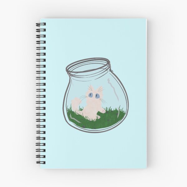 Item preview, White Cat in glass bottle designed and sold by Salem Scribbles.