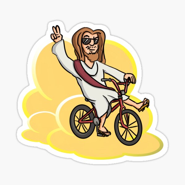 "Christ On a Bike" Sticker by Redbubble