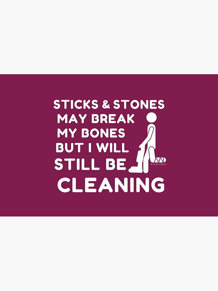 Thumbnail 2 of 2, Laptop Skin, Sticks and Stones Cleaning Business Housekeeping Humor designed and sold by SavvyCleaner.