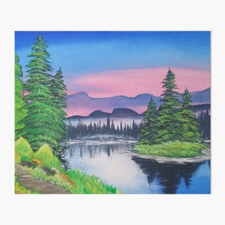 Bob Ross Inspired Painting - Island in the Wilderness Tapestry for Sale by  fsultesart