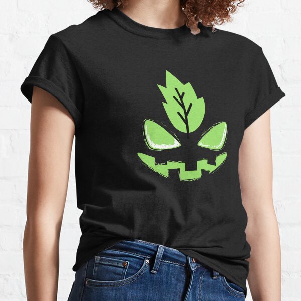 Item preview, HALLOWEEN GREEN LEAF PUMPKIN FACE designed and sold by balanceyourleaf.