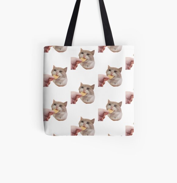 Crying Cat Chip Meme - Crying Cat Meme Crying Cat Chip Meme, Cat Meme, Crying Cat, Crying Cat Eating All Over Print Tote Bag