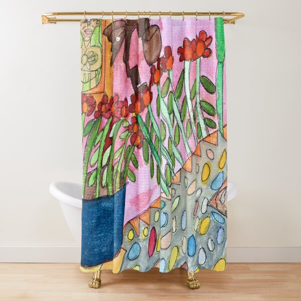 Mexican Garden Zionart Zion Levy Stewart Shower Curtain