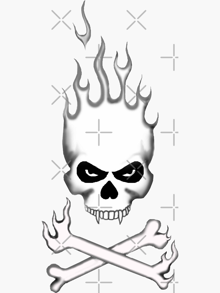 Fire Skull Drawing Flames Silhouette - Buy t-shirt designs
