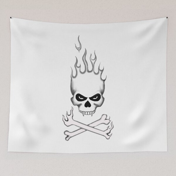 Item preview, flaming skull & bones designed and sold by AlchemistArtist.