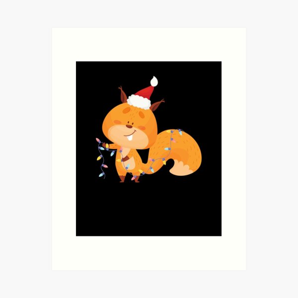 Artikel-Vorschau von Weihnachten Eichhoernchen Lichterkette Nikolaus, designt und verkauft von Two Left Hands Design.