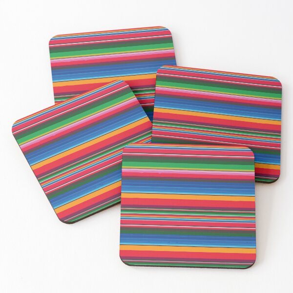 Item preview, Sarape Saltillo Colores poncho stripes festive mexican fabric vibrant blanket designed and sold by T-Mex.