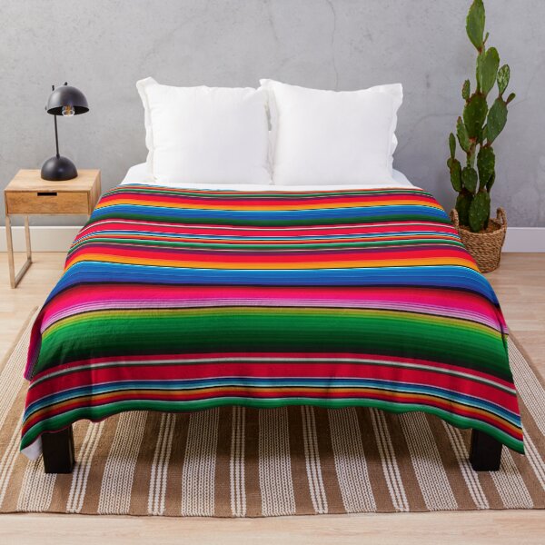 Item preview, Sarape Saltillo Colores poncho stripes festive mexican fabric vibrant blanket designed and sold by T-Mex.