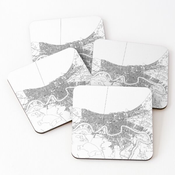 Item preview, New Orleans White Map designed and sold by multiplicitymap.