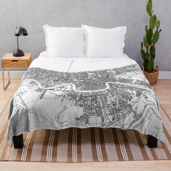 Item preview, New Orleans White Map designed and sold by multiplicitymap.