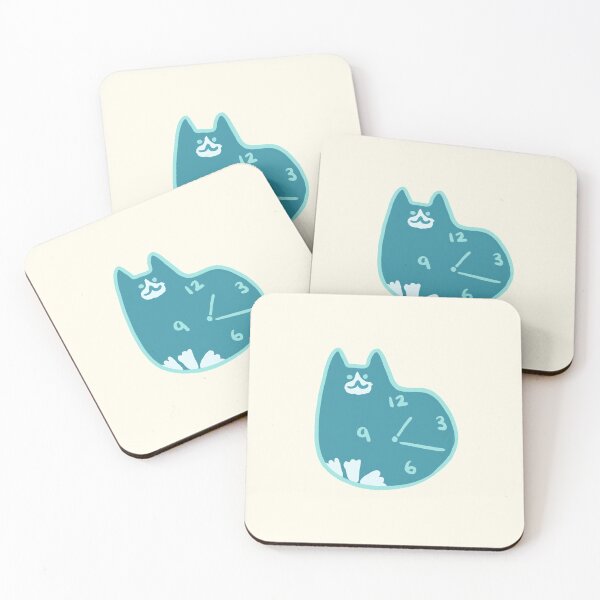 Item preview, Blue Cat Clock designed and sold by little  ochre.