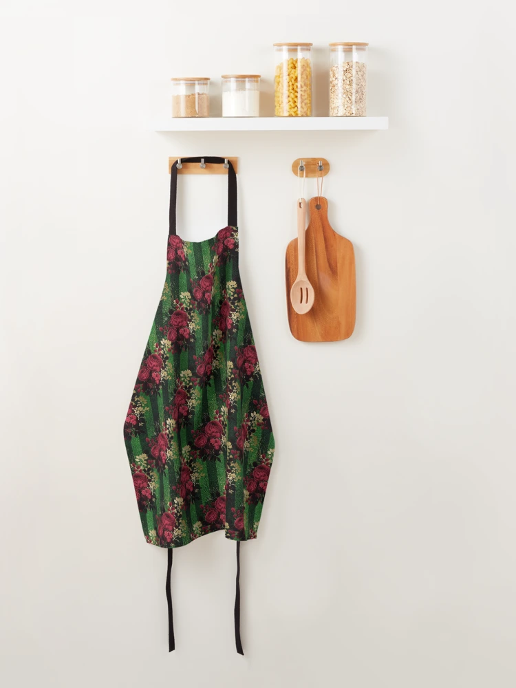 Thumbnail 4 of 6, Apron, Gothic Roses designed and sold by Dreamflight.