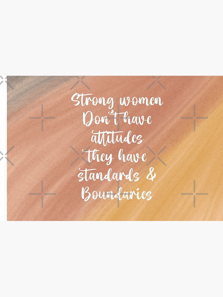 Thumbnail 4 of 4, Zipper Pouch, Strong Women Don’t have Attitudes they have standards and Boundaries Pastel Print designed and sold by Dollfacedesign.