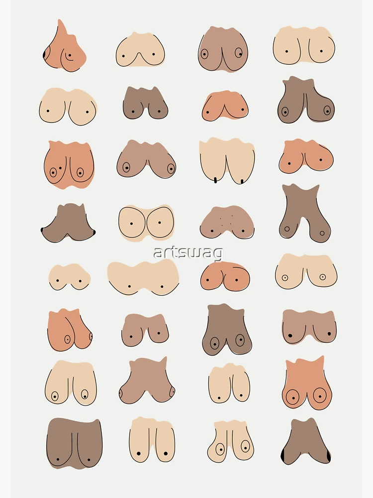 Cute Boobs - Quirky Art - Breasts - Funny Boobs - Shapes and Sizes Art  Board Print for Sale by artswag