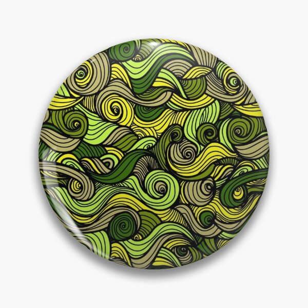 Item preview, Green swirl curls pattern designed and sold by DerSenat.