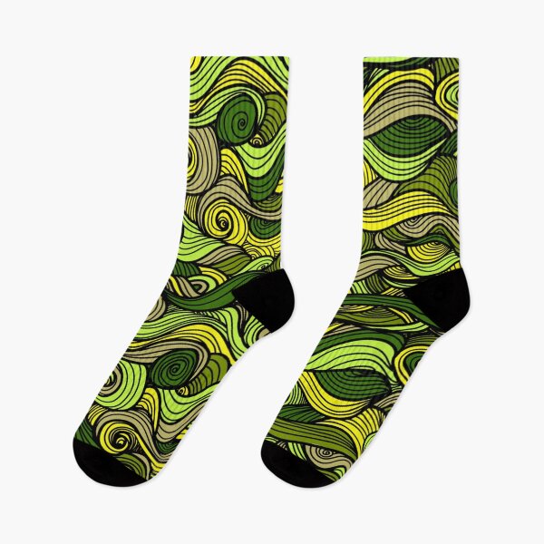 Item preview, Green swirl curls pattern designed and sold by DerSenat.