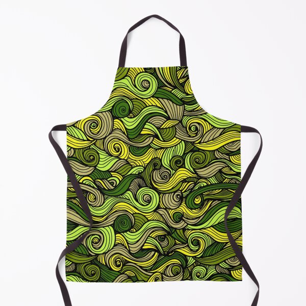 Item preview, Green swirl curls pattern designed and sold by DerSenat.