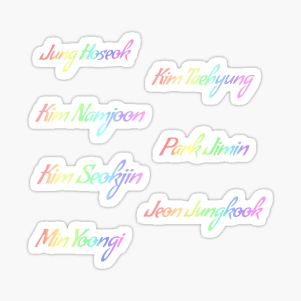 Bts Names Sticker For Sale By Simmingkpop Redbubble 1241