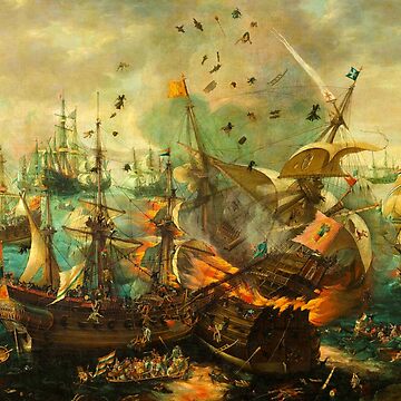 Artwork thumbnail, Jigsaw Puzzle Epic Battle of Gibraltar between the Dutch and Spanish in 1607, 1000 Piece Adults by StickerArtwork