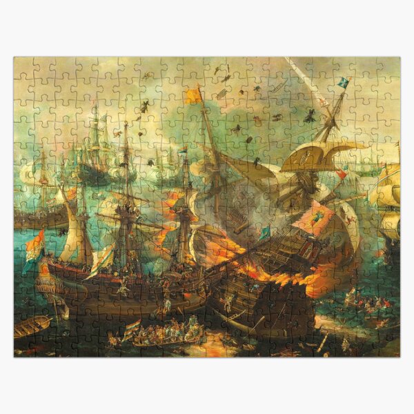 Item preview, Jigsaw Puzzle Epic Battle of Gibraltar between the Dutch and Spanish in 1607, 1000 Piece Adults designed and sold by StickerArtwork.