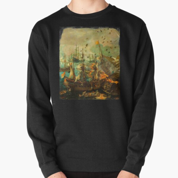 Jigsaw Puzzle Epic Battle of Gibraltar between the Dutch and Spanish in 1607, 1000 Piece Adults Pullover Sweatshirt