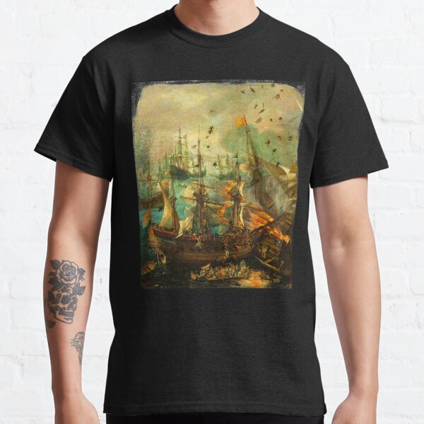 Jigsaw Puzzle Epic Battle of Gibraltar between the Dutch and Spanish in 1607, 1000 Piece Adults Classic T-Shirt