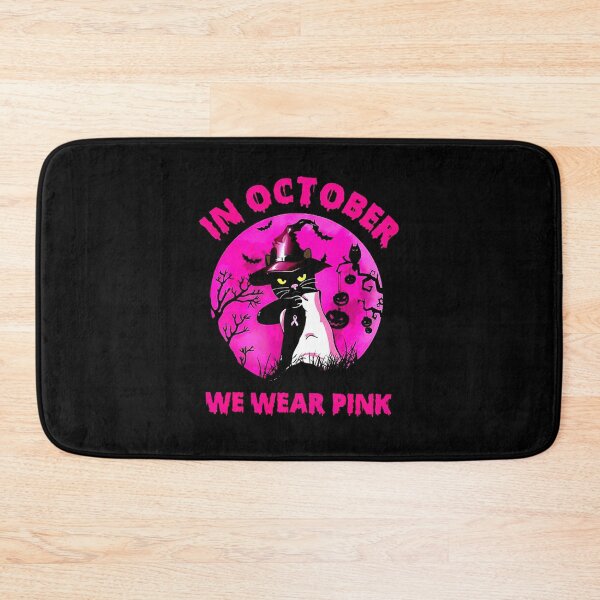 Item preview, In October We Wear Pink Breast Cancer Awareness Cat designed and sold by Alex Cuttell.