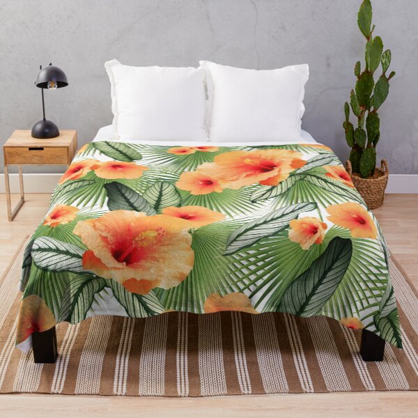 Item preview, Hibiscus Calathea Fan Palm Leaves Jungle #3 #tropical #decor #art designed and sold by Anita's & Bella's Art.