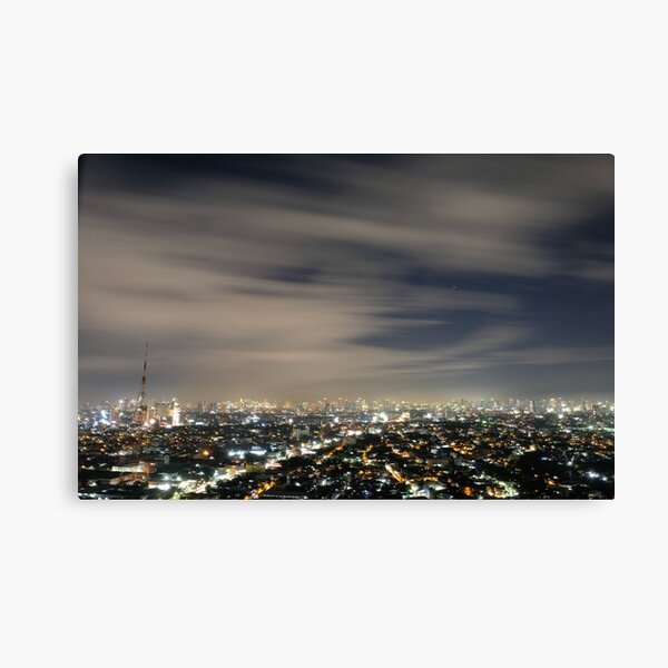 Manila Philippines Asia Skyline B/&W CANVAS WALL ART Picture Print Single