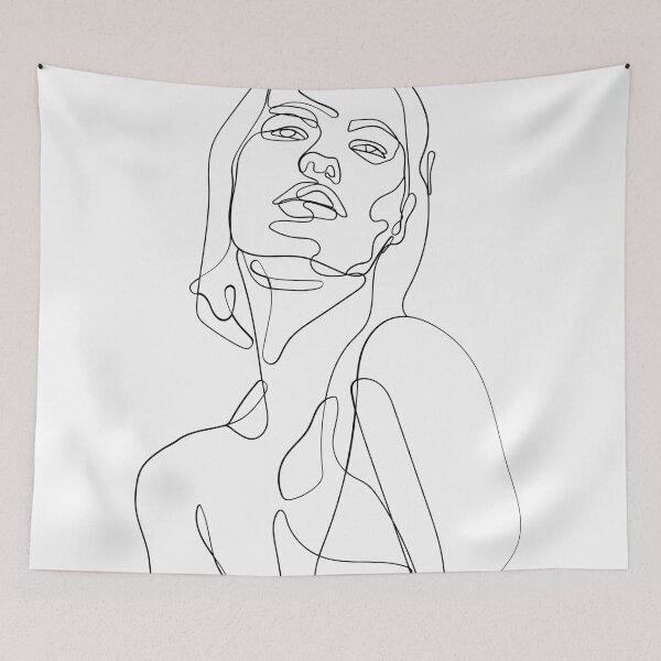 Item preview, lined art minimalistic woman designed and sold by Con Inspo.