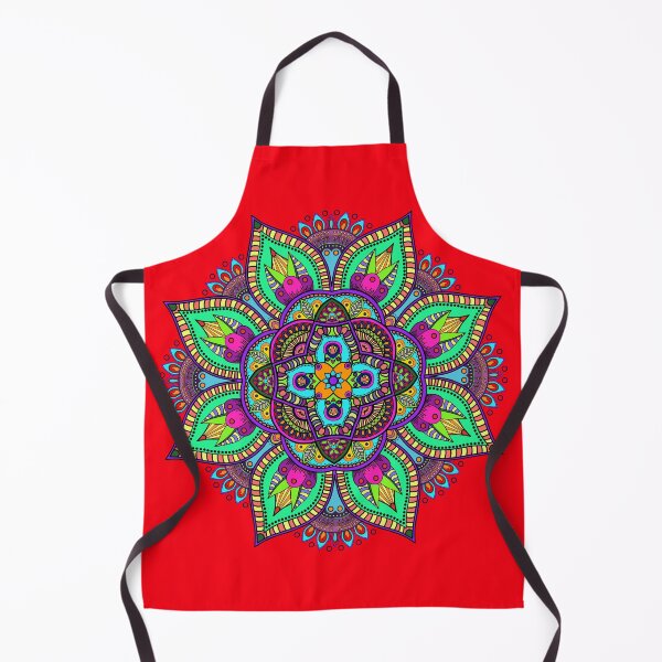 Item preview, Mandala 3 - Geometric Pattern with Black Outline - on Red by Amanda M Lucas designed and sold by Amanda Lucas.