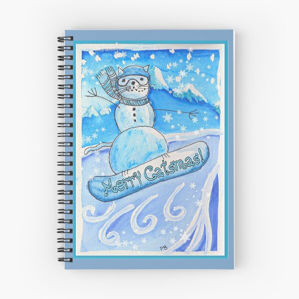 Item preview, Merry Catsmas Snowboard Cat designed and sold by PaniaBrown.