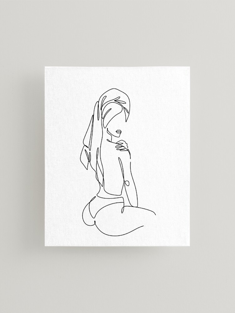 Women with Towel, One Line Print, Modern Art Poster, Single Line Art, Minimal  Line Art, Single Line Drawing, Nude Line Drawing, Line Art Mounted Print  for Sale by OneLinePrint