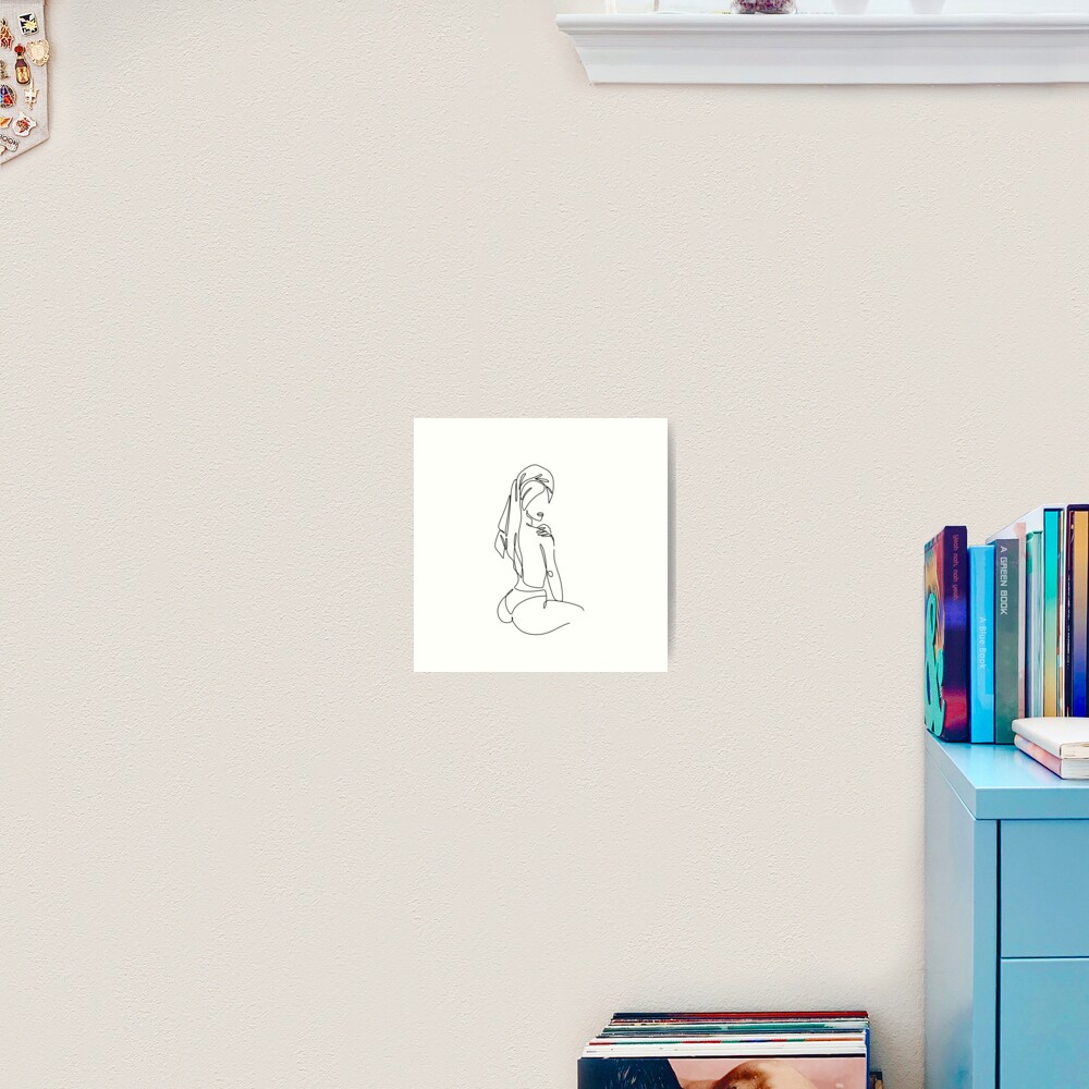 Women with Towel, One Line Print, Modern Art Poster, Single Line Art, Minimal Line Art, Single Line Drawing, Nude Line Drawing, Line Art Art Print