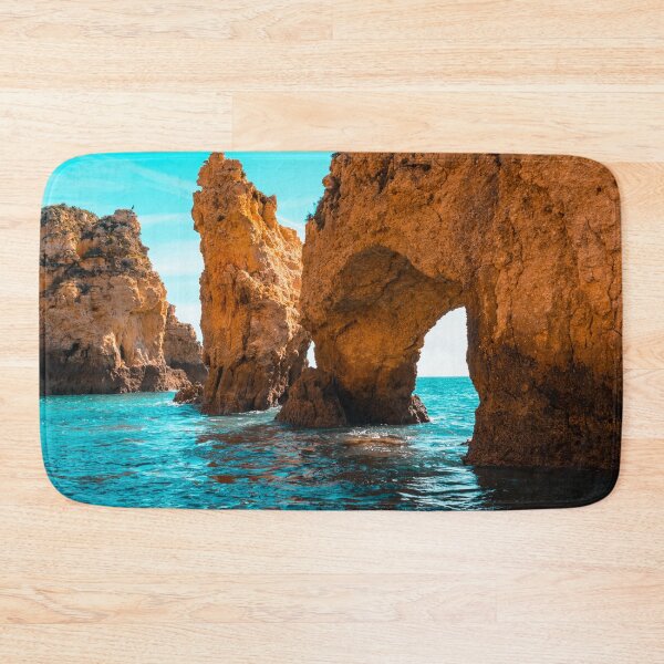 Item preview, Rough Beauty - Sea Stacks and Natural Arches in Orange and Teal designed and sold by Georgia Mizuleva.