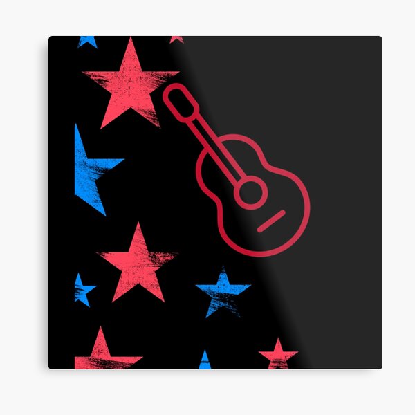 Stars and Ukulele Metal Print