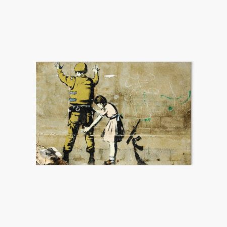 Aperçu de l'œuvre Banksy Stop And Search - Fille Frisking Soldier Street Art Murale créée et vendue par WE-ARE-BANKSY.