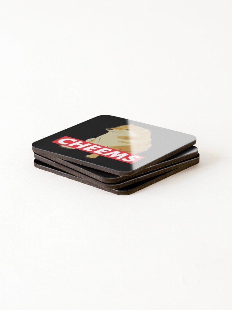 Thumbnail 4 of 5, Coasters (Set of 4), Cheems RED Label designed and sold by Rzera-.