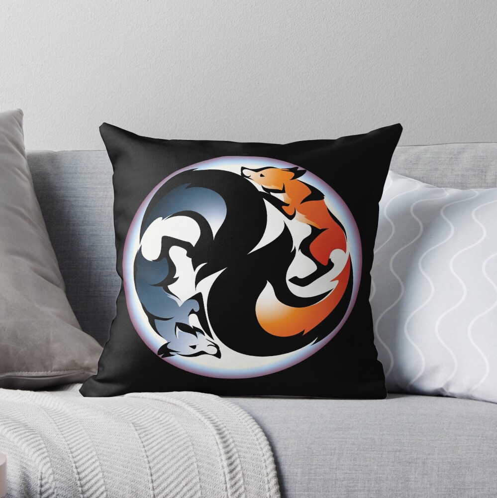 yin yang cat pillow